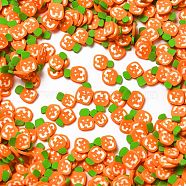 Halloween Handmade Polymer Clay Cabochons, for Nail Art Decoration, Pumpkin, Orange, 5x4x0.5mm, about 38461pcs/1000g(CLAY-F005-01)