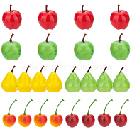 Elite 24Pcs 6 Style Mini Foam Artificial Fruit, Imitation Pears, Cherries, Apples, for Dollhouse Accessories Pretending Prop Decorations, Mixed Color, 42~57x26.5~36x32~33mm, 4pcs/style(DIY-PH0009-61)