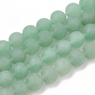 Natural Green Aventurine Beads Strands, Frosted, Round, 6mm, Hole: 1mm, about 63pcs/strand, 15.5 inch(G-T106-172)
