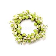 Plastic Flower Wreath, for Easter Hair Accessories Photography Props, Lawn Green, 300x75mm(AJEW-WH0261-22)