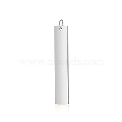 201 Stainless Steel Pendants, with Jump Ring, Manual Polishing, Stamping Blank Tag, Rectangle, Stainless Steel Color, 32x3x1.5mm, Hole: 3mm(A-STAS-S105-T605D-1)