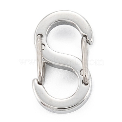 304 Stainless Steel S-Hook Clasps, Stainless Steel Color, 11.5x6.5x3mm, Hole: 4x3.4mm(STAS-C024-02A-P)