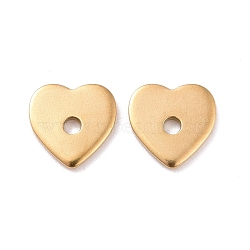Ion Plating(IP) 304 Stainless Steel Beads, Heart, Golden, 8x8x1mm, Hole: 1.5mm(STAS-D185-03G)
