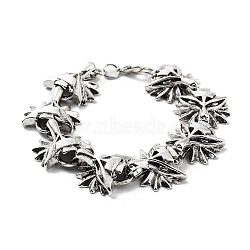 Retro Alloy Wolf Link Chain Bracelets for Women Men, Antique Silver, 8-1/2 inch(21.5cm)(BJEW-L684-010AS)