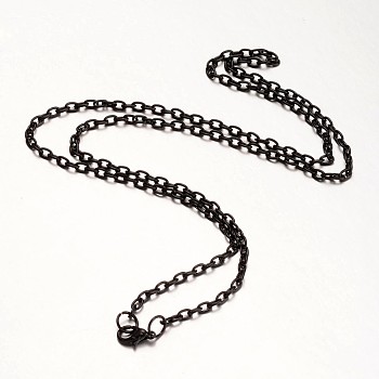 Iron Necklace Making, Cable Chain, with Alloy Lobster Clasp, Gunmetal, 24.41 inch