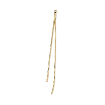 Brass Round Snake Chains Tassel Big Pendants, Golden, 81.5x3x1mm, Hole: 1.8mm