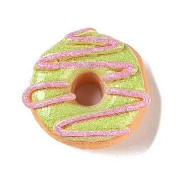 Opaque Resin Imitation Food Decoden Cabochons, Bread, Donut, 19x20.5x10mm