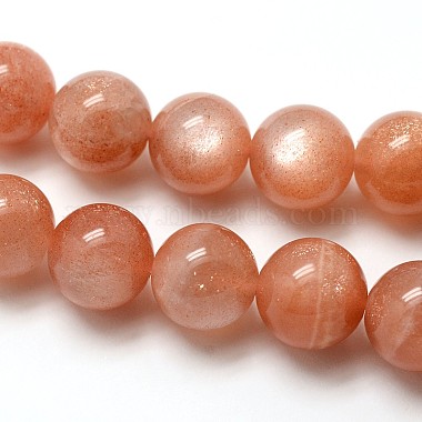 Aaa grade perles de pierre naturelle ronds sunstone brins(G-E251-34-8mm)-2