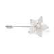 Glass Braided Bead Flower with Shell Pearl Lapel Pin(JEWB-TA00004)-1