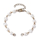 Square Faceted Glass Beaded Link Chain Bracelet Making(AJEW-JB01150-50)-1
