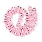 Transparent Glass and Enamel Beads Strands, Hand Painted Beads, Fish, Hot Pink, 14.5x10~10.5x6~7.5mm, Hole: 0.6~0.9mm, about 35pcs/strand, 24.41~25''(62~63.5cm)(GLAA-T034-01A)