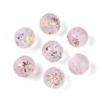 Handmade Foil Lampwork Beads, Round, Lavender, 10mm, Hole: 1.2~4mm(LAMP-T021-31G)