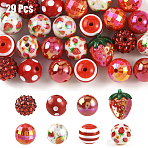 29Pcs 8 Styles Printed Opaque Acrylic Beads, Mixed Shapes, Mixed Shapes, 15~16mm, Hole: 2.5~3mm(MACR-YW0004-84)