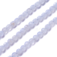 Natural Blue Lace Agate Beads Strands, Faceted, Round, 3~3.5mm, Hole: 0.5mm, about 115~130pcs/strand, 14.5~16.1 inch(37~41cm)(G-F619-03-3mm)