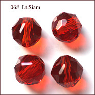 Imitation Austrian Crystal Beads, Grade AAA, Faceted, Round, Red, 8mm, Hole: 0.9~1mm(SWAR-F066-8mm-06)