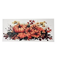 PET Self-Adhesive Stickers, for Party Decorative Present, Pumpkin and Flower, Coral, 110~120x230~250x0.3mm(STIC-P009-D01)
