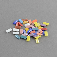 Pearlized Plated Opaque Glass Cabochons, Rectangle, Mixed Color, 10x5x2.5mm(PORC-S483-B)