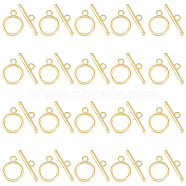 20 Sets Eco-friendly Brass Toggle Clasps, Cadmium Free & Lead Free, Long-Lasting Plated, Ring, Real 24K Gold Plated, Ring: 15x11.5x1mm, Bar: 5x20x2mm, Hole: 2mm(KK-DC0002-29)
