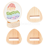 Triangle Wood Embroidery Hoop Easels, Display Stand, Wheat, 50x50x18mm, 4pcs/set(TOOL-WH0155-48)