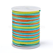Segment Dyed Polyester Thread, Braided Cord, Colorful, 1mm, about 7.65 yards(7m)/roll(NWIR-I013-B-05)