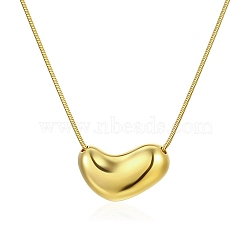 304 Stainless Steel Pendant Necklaces, Heart, Golden, 18.39 inch(46.7cm)(NJEW-G120-03G)