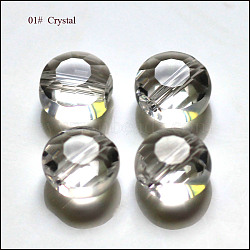 Imitation Austrian Crystal Beads, Grade AAA, Faceted, Flat Round, Clear, 6x3.5mm, Hole: 0.7~0.9mm(SWAR-F065-6mm-01)