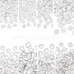 400Pcs 8 Style 201 Stainless Steel Charms, Laser Cut, Heart, Stainless Steel Color, 8~11x8~11x0.8~1mm, Hole: 1.2~1.5mm, 50Pcs/Style(STAS-UN0028-24)
