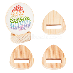 Triangle Wood Embroidery Hoop Easels, Display Stand, Wheat, 50x50x18mm, 4pcs/set(TOOL-WH0155-48)