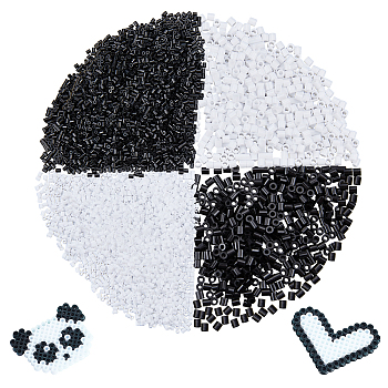 PE DIY Melty Beads Fuse Beads Refills, Tube, Black, 3~5x2.5~5mm, 200g/set