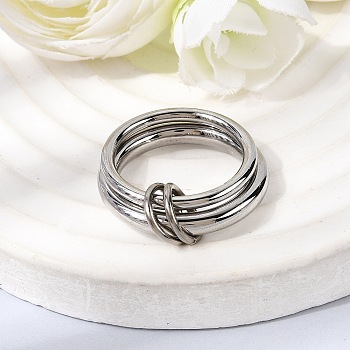304 Stainless Steel Finger Rings, Stainless Steel Color, US Size 7(17.3mm)