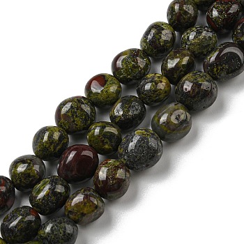Natural Dragon Blood Beads Strands, Nuggets Tumbled Stone, 10~14x9~10x8~9mm, Hole: 1mm, about 35~36pcs/strand, 15.63''~15.79'' (39.7~40.1cm)