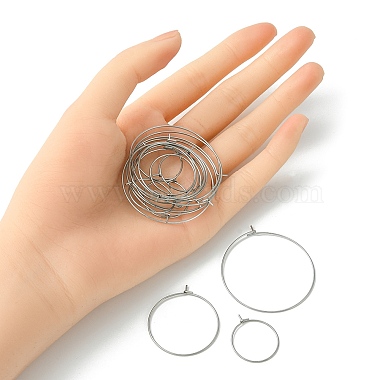 60Pcs 3 Size 316 Surgical Stainless Steel Hoop Earring Findings(STAS-YW0001-75P)-4