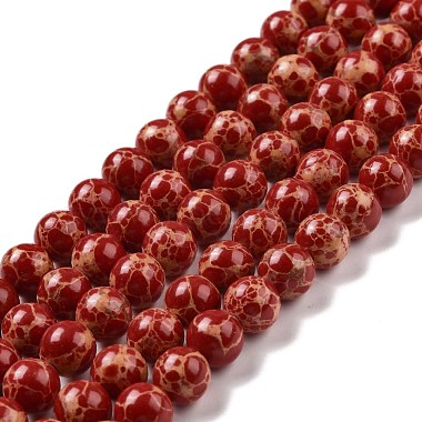 Red Round Imperial Jasper Beads