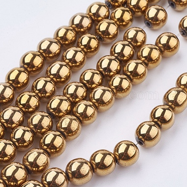 8mm Goldenrod Round Non-magnetic Hematite Beads