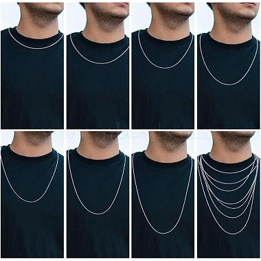 925 Sterling Silver Thin Dainty Link Chain Necklace for Women Men(JN1096A-02)-4