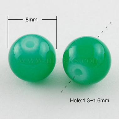 8mm SeaGreen Round Glass Beads