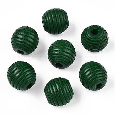 18mm Green Round Wood Beads