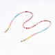 Chaînes de lunettes en perles heishi en pâte polymère arc-en-ciel(AJEW-EH00316)-1