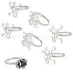 6Pcs 3 Style Adjustable Brass Ring Components, Twist Shape Ring Settings, Platinum, US Size 7(17.3mm)~US Size 7 3/4(17.9mm), Tray: 17.5~19x18~20.5mm, 2Pcs/style(FIND-PH0010-35)