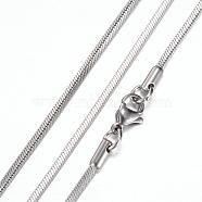304 Stainless Steel Herringbone Chain Necklaces, with Lobster Claw Clasps, Stainless Steel Color, 19.8 inch(50.5cm), 2mm(STAS-G083-07P)