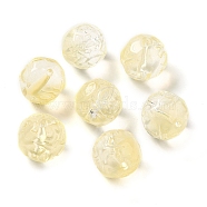 Transparent Glass Beads, Cube, Yellow, 12x12x12mm, Hole: 1.4mm(GLAA-A012-02J)