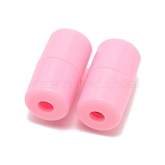 Plastic Screw Clasps, for Shoelace Buckles, Column, Pink, 18x9.5mm, Hole: 3mm(FIND-WH0001-49H)