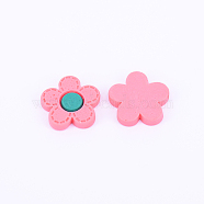 Resin Cabochons, DIY Accessories, Flower, Pale Violet Red, 17x18x3mm(RESI-CJC0001-68C)