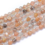 Natural Multi-Moonstone Beads Strands, Faceted, Round, 4mm, Hole: 0.6mm, about 97pcs/strand, 15.35 inch(39cm)(G-I279-E13-02)
