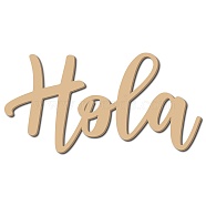 Laser Cut Unfinished Basswood Wall Decoration, for Kids Painting Craft, Home Decoration, Word Hola, Word, 30x15.2x0.5cm(WOOD-WH0113-116)