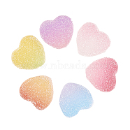 Resin Cabochons, Two Tone, Heart, Mixed Color, 15x16.5x7mm, 6 colors, 10pcs/color, 60pcs/bag(RESI-CJ0001-106)