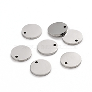 304 Stainless Steel Charms, Polished, Stamping Blank Tag, Laser Cut, Flat Round, Stainless Steel Color, 8x1mm, Hole: 0.8mm(STAS-I141-03D-P)