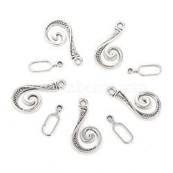 Alloy Hook and Eye Clasps, Cadmium Free & Lead Free, Antique Silver Color, 13.5x25.5x1.5mm 6x16.5x1mm, hole: 2mm, Bar: 6mm wide, 16.5mm long, 1mm thick, hole: 2mm.(X-PALLOY-DK-2008-AS)