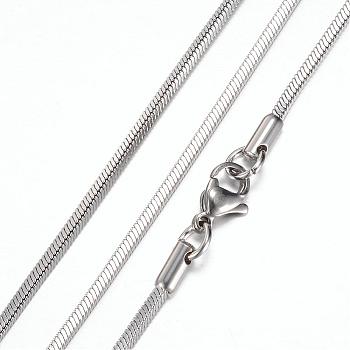 304 Stainless Steel Herringbone Chain Necklaces, with Lobster Claw Clasps, Stainless Steel Color, 19.8 inch(50.5cm), 2mm