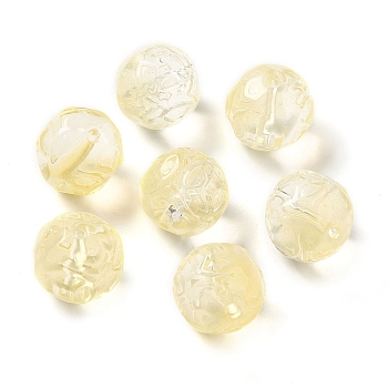 Transparent Glass Beads, Cube, Yellow, 12x12x12mm, Hole: 1.4mm